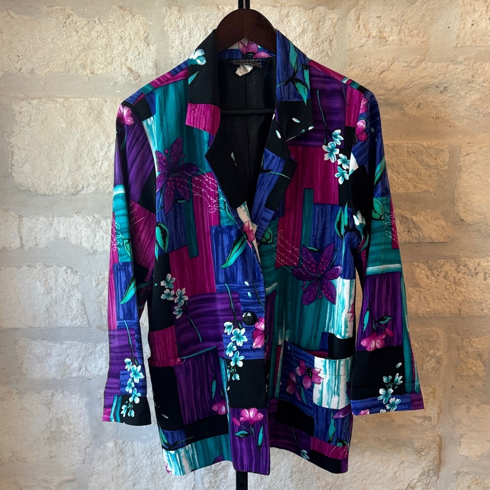 Willow Ridge Multicolor Floral Blazer - 80s Style